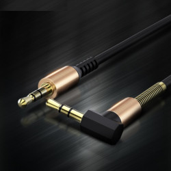 Cable Jack/Jack Accordéon pour Smartphone Voiture Musique Audio Double Jack Male 3.5 mm Universel OR