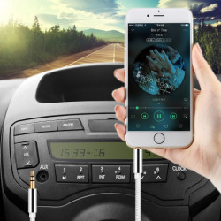 Cable Jack/Jack Accordéon pour Smartphone Voiture Musique Audio Double Jack Male 3.5 mm Universel OR