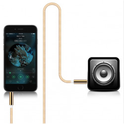 Cable Jack/Jack Accordéon pour Smartphone Voiture Musique Audio Double Jack Male 3.5 mm Universel OR