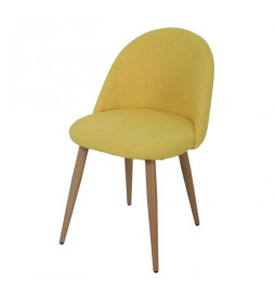 Chaise en tissu jaune -...