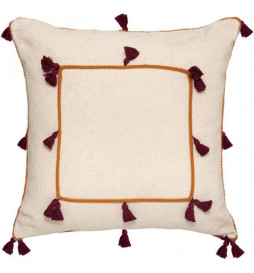 Coussin Coton a pompons Nam...