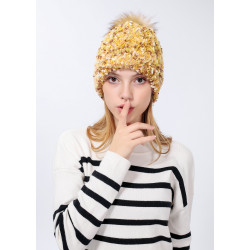 Bonnet Bluetooth avec Pompon pour Smartphone avec Ecouteurs Intégrés Reglage Boutons Universel Hiver