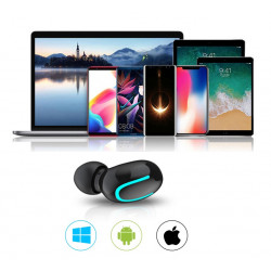 Ecouteurs Bluetooth Avec Boitier de Charge pour Smartphone Sans Fil INTRA-AURICULAIRE Waterproof (NOIR)
