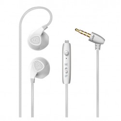 Ecouteurs Plat pour Smartphone avec Micro Réglage Kit Main Libre Casque Universel Prise  Jack