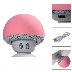 Enceinte Champignon Bluetooth pour Smartphone Ventouse Haut-Parleur Micro Mini