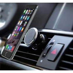 Support Voiture Magnétique pour Smartphone Aimant Noir Ventilateur Universel 360 Rotatif