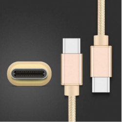 Pack de 2 Cables Metal Nylon Type C pour Smartphone Android Chargeur Connecteur