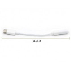 Adaptateur Fil Type C/Jack pour Smartphone Audio USB-C Ecouteurs Chargeur Casque (BLANC)