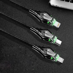 Cable Chargeur Ultra Rapide 1m Type C Cobra pour Smartphone Android Very Fast Charge 5A (NOIR)
