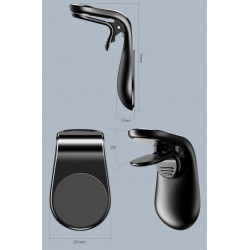 Support Voiture Aimant Pince pour Smartphone Ventilateur Universel Magnetique (NOIR)