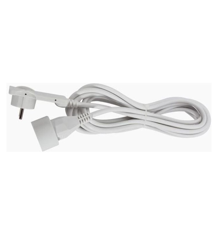CHACON Rallonge électrique 5m avec fiche plate blanc