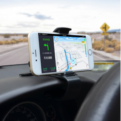 Support Voiture Tableau de Bord pour Smartphone Pince Réglable Noir Universel Adaptable