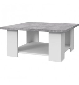 Table Basse - Blanc/Béton...