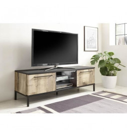 Meuble TV - Noir/Bois...