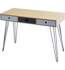 Bureau 3 tiroirs en métal -...