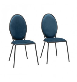 Lot de 2 Chaises - Velours...