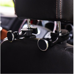 Supports Voiture Appuie Tête x2 pour Smartphone Tablette Magnétique Arrière Enfant Aimant Universel 360 Rotatif Pack de 2