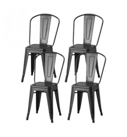 Lot de 4 chaises en métal...