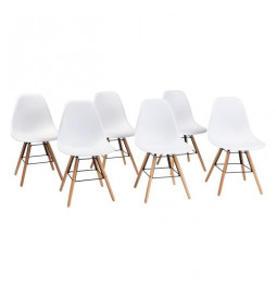 Lot de 6 chaises blanc...