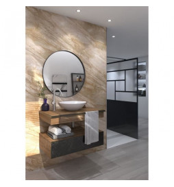 AURYS - Miroir rond - cadré...