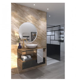 AURYS - Miroir rond - cadré...