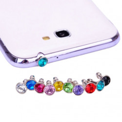 Lot x5 Cache Prise Jack Diamant pour Smartphone Tablette Anti-Poussiere 3.5 Bijou Bouchon Universel