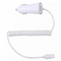 Cable Chargeur Allume Cigare Micro-USB pour Smartphone Android Port USB Prise Voiture Universel (BLANC)