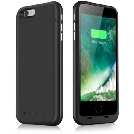 Coque Batterie Chargeur pour IPHONE 7 Noir Power Bank 4500mAh Secours Téléphone Slim