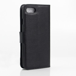 Coque Portefeuille pour "IPHONE 7" APPLE Simili-cuir Rabat Protection (NOIR)