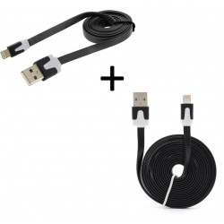 Pack Chargeur pour IPHONE Lightning (Cable Noodle 3m + Cable Noodle 1m) USB APPLE IOS