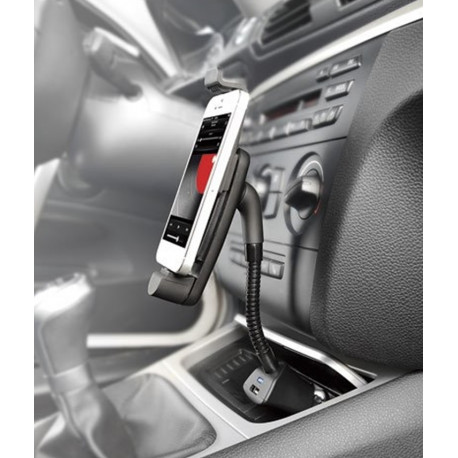 Support Voiture Allume Cigare 2 en 1 pour Smartphone Android Micro USB Reglable Universel Chargeur