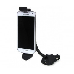 Support Voiture Allume Cigare 2 en 1 pour Smartphone Android Micro USB Reglable Universel Chargeur