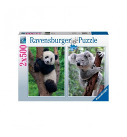 Puzzle 2x500 pieces - Panda...