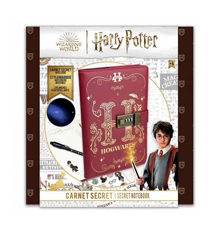 Carnet Secret Harry Potter avec cadenas a code et stylo magique