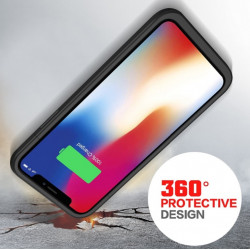 Coque Batterie Chargeur pour IPHONE X Noir Power Bank 5200mAh Secours Téléphone Slim