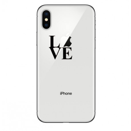 Coque Silicone IPHONE X Love Fun APPLE Amour Pomme Transparente Protection Gel Souple
