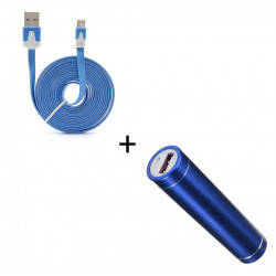 Pack Batterie pour IPHONE Lightning (Cable Noodle 3m + Batterie Chargeur Externe) APPLE Power Bank 2600mAh