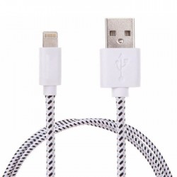 Cable Tressé pour IPHONE 6/6S 3m Chargeur Connecteur Lighting USB APPLE Tissu Tissé Lacet Fil Nylon