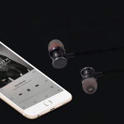Ecouteurs Bluetooth Metal avec Telecommande pour Smartphone Sans Fil Bouton Son Kit Main Libre INTRA-AURICULAIRE Universel