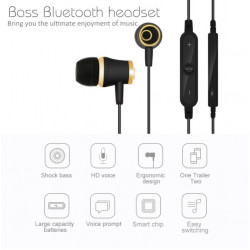 Ecouteurs Bluetooth Anneau avec Telecommande pour Smartphone Sans Fil Bouton Son Kit Main Libre INTRA-AURICULAIRE Universel