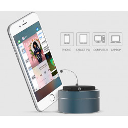 Enceinte Metal Bluetooth pour Smartphone Port USB Carte TF Auxiliaire Haut-Parleur Micro Mini