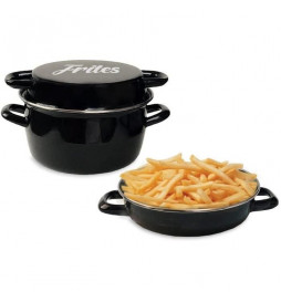 Friteuse émail 26 cm noire...