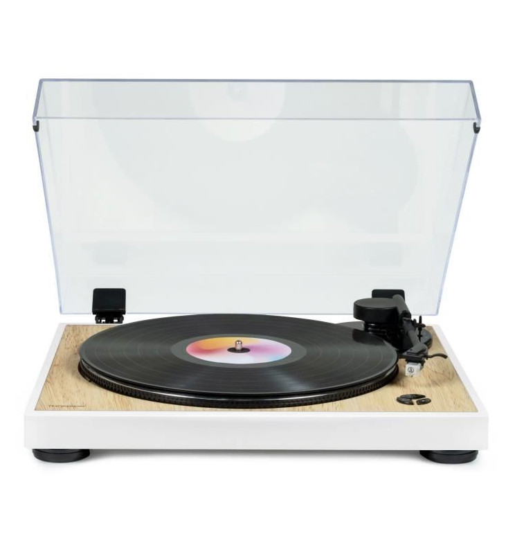 THOMSON TT301 - Platine vinyle design 33 et 45 tours - Tete de lecture  Audio-Technica AT3600L - Bois et blanc