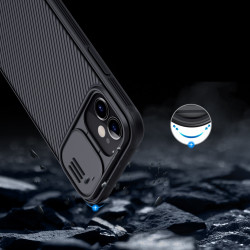 Coque Protection Cameras pour "IPHONE 12" APPLE Coulissant Cache (NOIR)