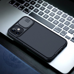 Coque Protection Cameras pour "IPHONE 12" APPLE Coulissant Cache (NOIR)