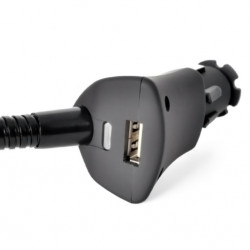 Support Voiture Allume Cigare 2 en 1 pour Smartphone Android Micro USB Reglable Universel Chargeur