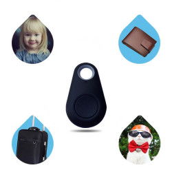 Mini Traceur GPS pour Smartphone Bluetooth Porte-Clefs Chat Chien Tracker (NOIR)