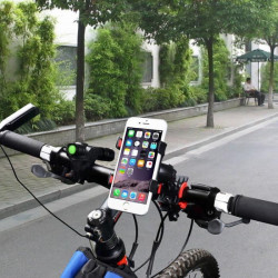 Pack Velo pour Smartphone (Support Vélo Guidon + Pochette Tactile) VTT Cyclisme (NOIR)