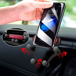 Support Voiture Adaptatif pour Smartphone Reglable Universel Ventilateur (NOIR)