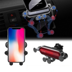 Support Voiture Adaptatif pour Smartphone Reglable Universel Ventilateur (NOIR)